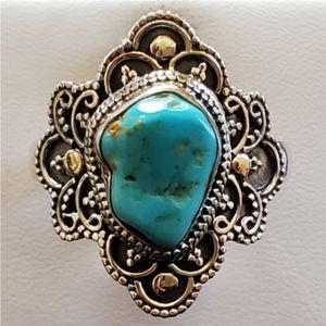 Genuine Sleeping Beauty Turquoise Ring Size 10